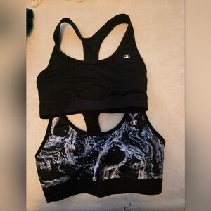 Champion Sports Bra Bundle 2-Pack Medium Support Black Racerback Size M